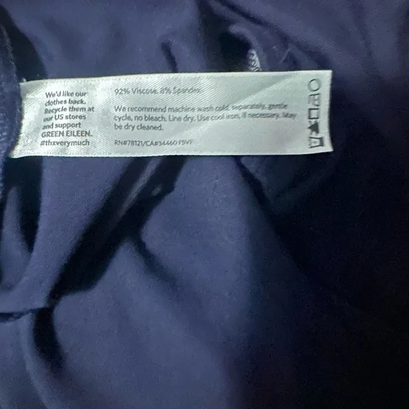 Eileen Fisher Elegant Navy Blue Women's Dress - Picture 7 of 7